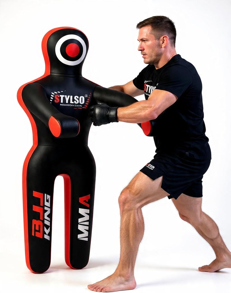 Stylso Un-Filled Grappling Dummy Wrestling Dummy Jiu Jitsu Dummy for BJJ MMA Judo Karate Training Adult Kids and Youth Practice Tackling Dummies - Image 1